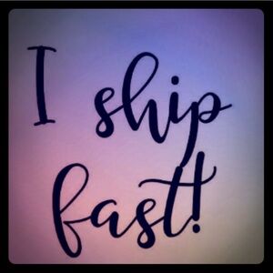 Same day shipping or next day shipping unless it is Sunday I will ship on Monday